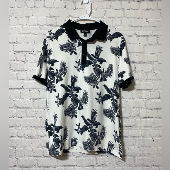 Express Other - EXPRESS men’s floral polo shirt